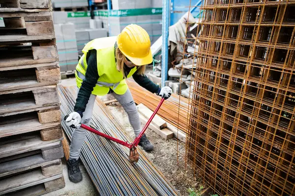 Steel fixer rebar worker construction site